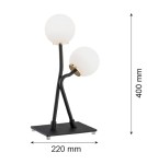 Argon FARON lampa stołowa 2 pł. 2x6W (max) opal mat czarny struktura 892