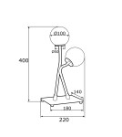 Table lamps - Argon FARON 2 fl. table lamp 2x6W (max) opal mat black structure 892 - product 6