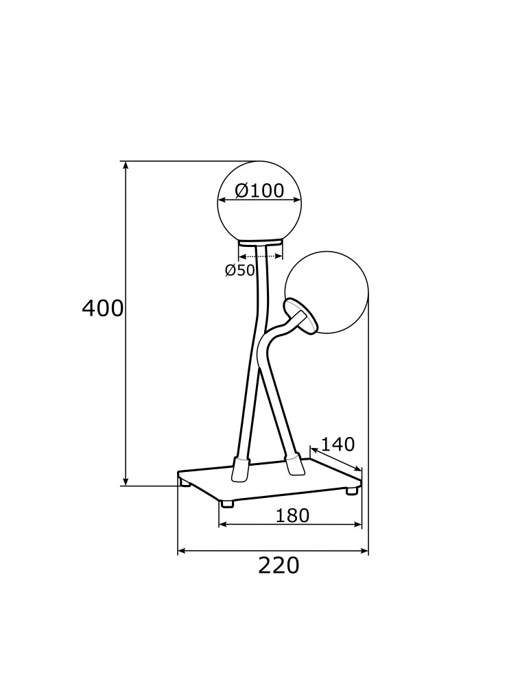 Table lamps - Argon FARON 2 fl. table lamp 2x6W (max) opal mat black structure 892 - product kolory-swiatla.pl 6
