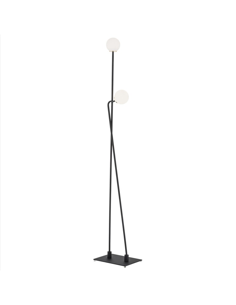 Floor lamps spheres - Argon FARON 2 fl. floor lamp 2x6W (max) opal mat black structure 893 - product kolory-swiatla.pl 1