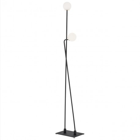 Argon FARON lampa podłogowa 2 pł. 2x6W (max) opal mat czarny struktura 893