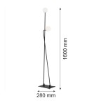 Floor lamps spheres - Argon FARON 2 fl. floor lamp 2x6W (max) opal mat black structure 893 - product 2