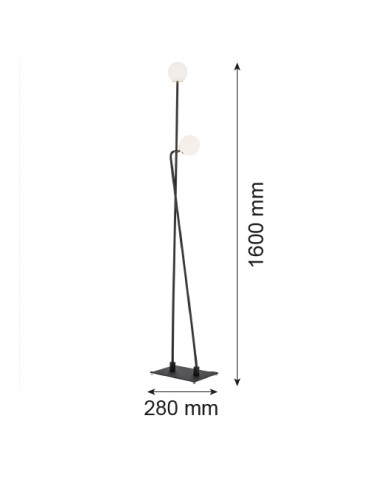 Argon FARON lampa podłogowa 2 pł. 2x6W (max) opal mat czarny struktura 893 - produkt 2