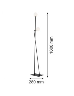 Argon FARON lampa podłogowa 2 pł. 2x6W (max) opal mat czarny struktura 893 - produkt 2