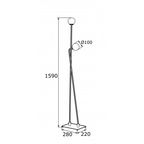 Argon FARON lampa podłogowa 2 pł. 2x6W (max) opal mat czarny struktura 893