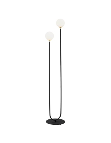 Argon FERRONE 2 fl. floor lamp 2x7W (max) opal mat black structure 7073