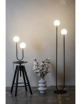 Argon FERRONE lampa podłogowa 2 pł. 2x7W (max) opal mat czarny struktura 7073 - produkt 2