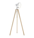 Tripod floor lamps - Argon FOTO NEW 1 pł. floor lamp 1x22.5W natural wood shade chrome metal 3354 - product 1