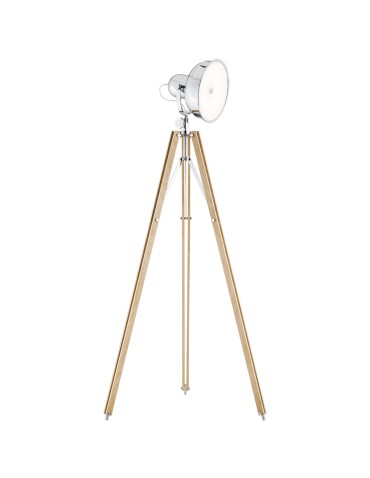 Argon FOTO NEW 1 pł. floor lamp 1x22.5W natural wood shade chrome metal 3354