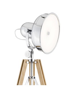Argon FOTO NEW lampa podłogowa 1 pł. 1x22.5W naturalne drewno klosz chromowany metal 3354 - produkt 2