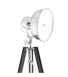 Tripod floor lamps - Argon FOTO NEW 1 pł. floor lamp 1x22.5W black wood shade chrome metal 3355 - product 2