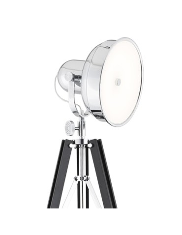 Argon FOTO NEW lampa podłogowa 1 pł. 1x22.5W czarne drewno klosz chromowany metal 3355 - produkt 2