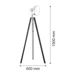 Tripod floor lamps - Argon FOTO NEW 1 pł. floor lamp 1x22.5W black wood shade chrome metal 3355 - product 3