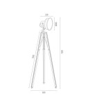 Tripod floor lamps - Argon FOTO NEW 1 pł. floor lamp 1x22.5W black wood shade chrome metal 3355 - product 4