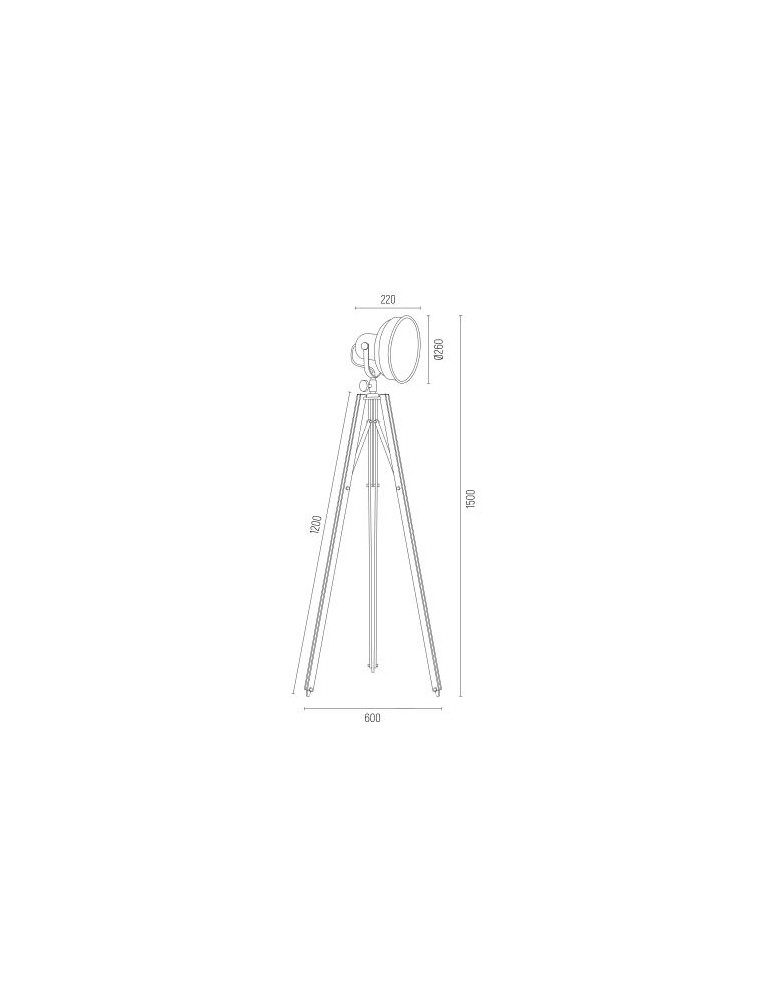 Tripod floor lamps - Argon FOTO NEW 1 pł. floor lamp 1x22.5W black wood shade chrome metal 3355 - product kolory-swiatla.pl 4