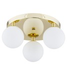 Bathroom ceiling lamps - Argon FLAVIO plafond 3 fl. round headliner 3x7W (max) brass IP44 opal matt lampshades 1413 - product 1