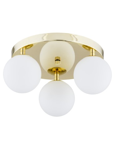 Argon FLAVIO plafond 3 fl. round headliner 3x7W (max) brass IP44 opal matt lampshades 1413