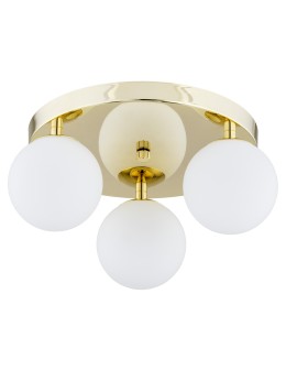 Argon FLAVIO plafon 3 pł. okrągła podsufitka 3x7W (max) mosiądz IP44 klosze opal mat 1413