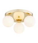 Bathroom ceiling lamps - Argon FLAVIO plafond 3 fl. round headliner 3x7W (max) brass IP44 opal matt lampshades 1413 - product 3