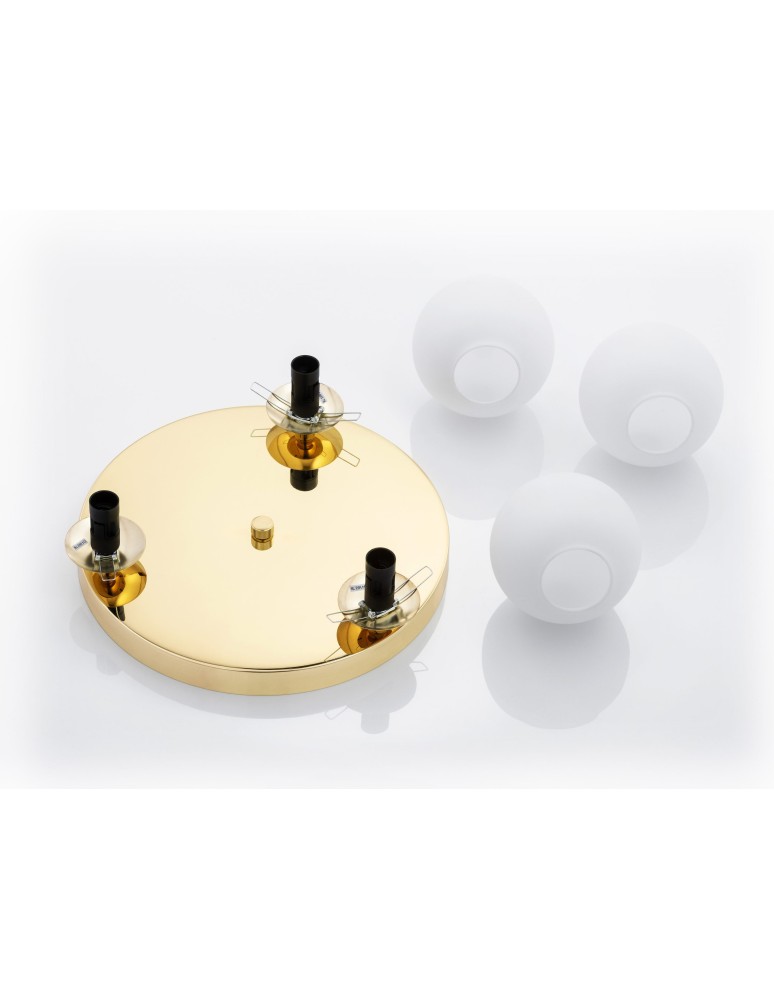 Bathroom ceiling lamps - Argon FLAVIO plafond 3 fl. round headliner 3x7W (max) brass IP44 opal matt lampshades 1413 - product kolory-swiatla.pl 6