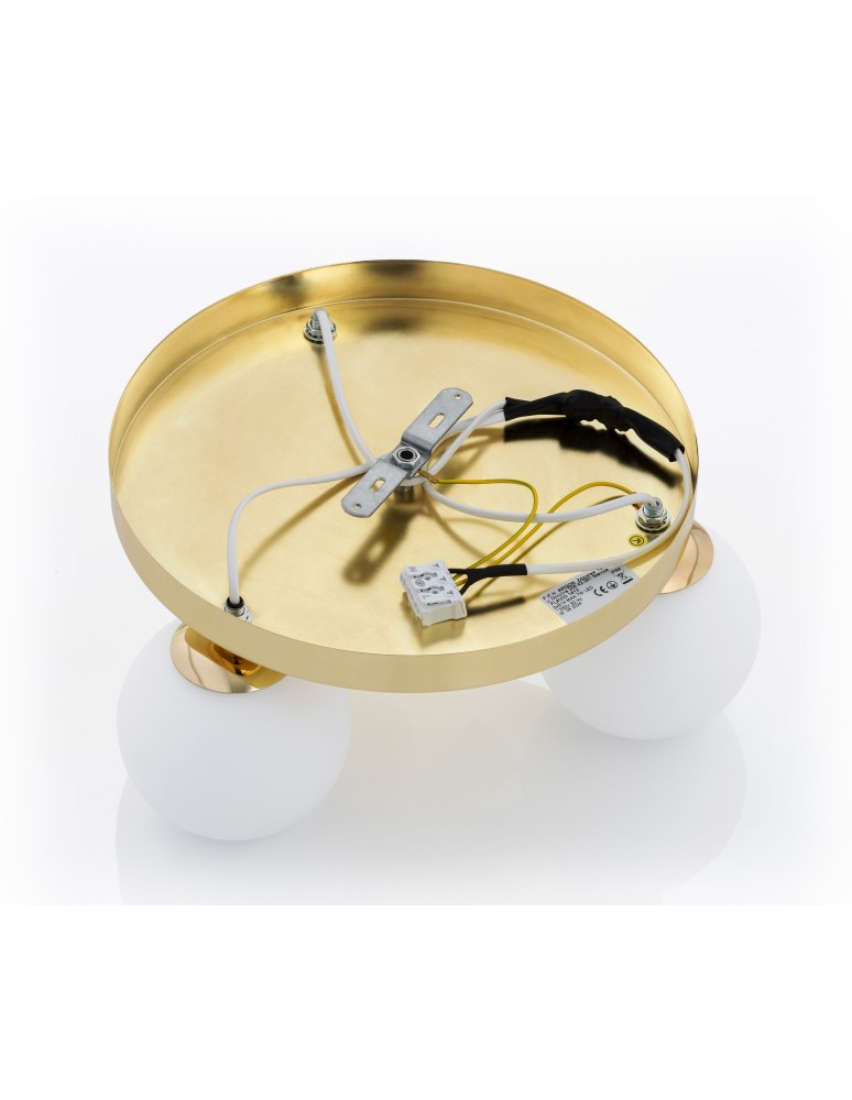 Bathroom ceiling lamps - Argon FLAVIO plafond 3 fl. round headliner 3x7W (max) brass IP44 opal matt lampshades 1413 - product kolory-swiatla.pl 7