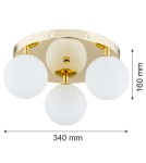 Bathroom ceiling lamps - Argon FLAVIO plafond 3 fl. round headliner 3x7W (max) brass IP44 opal matt lampshades 1413 - product 8