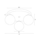 Bathroom ceiling lamps - Argon FLAVIO plafond 3 fl. round headliner 3x7W (max) brass IP44 opal matt lampshades 1413 - product 9