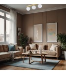 Bathroom ceiling lamps - Argon FLAVIO plafond 3 fl. strip 3x7W (max) brass IP44 opal matt lampshades 1414 - product 2