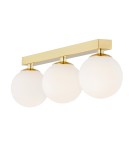 Bathroom ceiling lamps - Argon FLAVIO plafond 3 fl. strip 3x7W (max) brass IP44 opal matt lampshades 1414 - product 3