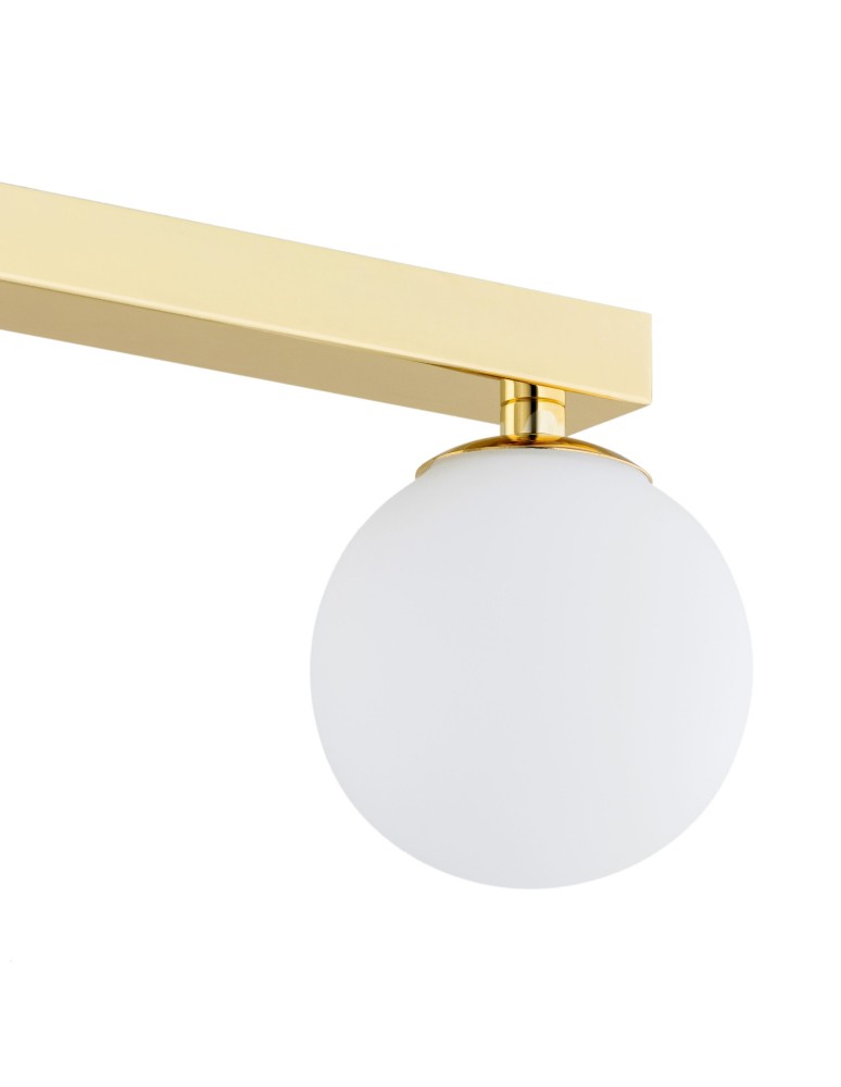 Bathroom ceiling lamps - Argon FLAVIO plafond 3 fl. strip 3x7W (max) brass IP44 opal matt lampshades 1414 - product kolory-swiatla.pl 4