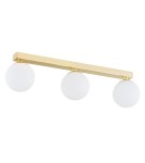 Bathroom ceiling lamps - Argon FLAVIO plafond 3 fl. strip 3x7W (max) brass IP44 opal matt lampshades 1414 - product 5