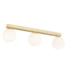 Bathroom ceiling lamps - Argon FLAVIO plafond 3 fl. strip 3x7W (max) brass IP44 opal matt lampshades 1414 - product 6