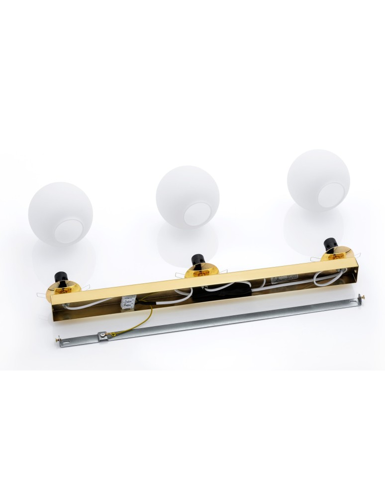 Bathroom ceiling lamps - Argon FLAVIO plafond 3 fl. strip 3x7W (max) brass IP44 opal matt lampshades 1414 - product kolory-swiatla.pl 8