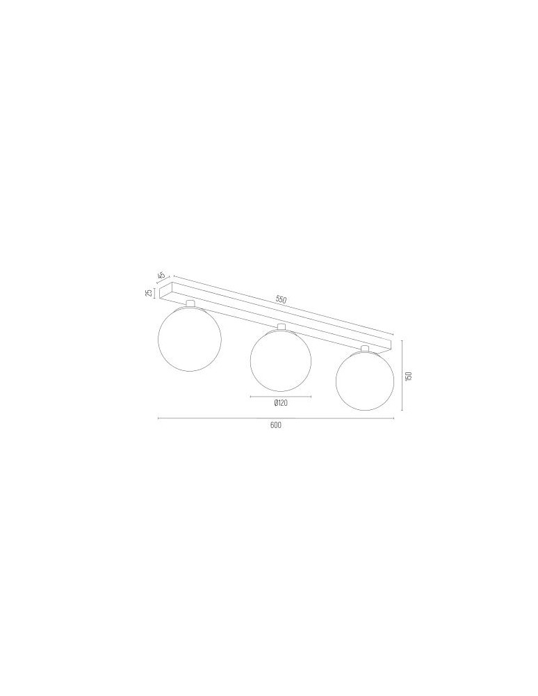 Bathroom ceiling lamps - Argon FLAVIO plafond 3 fl. strip 3x7W (max) brass IP44 opal matt lampshades 1414 - product kolory-swiatla.pl 10