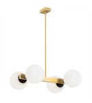 Pendant lamps spheres - Argon FREEMONT chandelier 4 fl. 4x15W (max) opal matt brushed brass 1767 - product 1