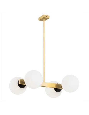 Argon FREEMONT chandelier 4 fl. 4x15W (max) opal matt brushed brass 1767