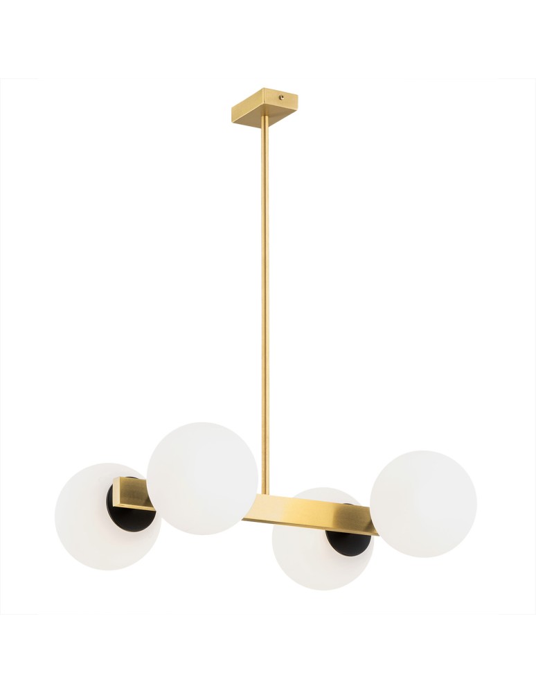 Pendant lamps spheres - Argon FREEMONT chandelier 4 fl. 4x15W (max) opal matt brushed brass 1767 - product kolory-swiatla.pl 1