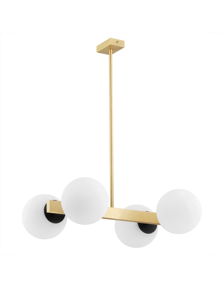 Pendant lamps spheres - Argon FREEMONT chandelier 4 fl. 4x15W (max) opal matt brushed brass 1767 - product kolory-swiatla.pl 2