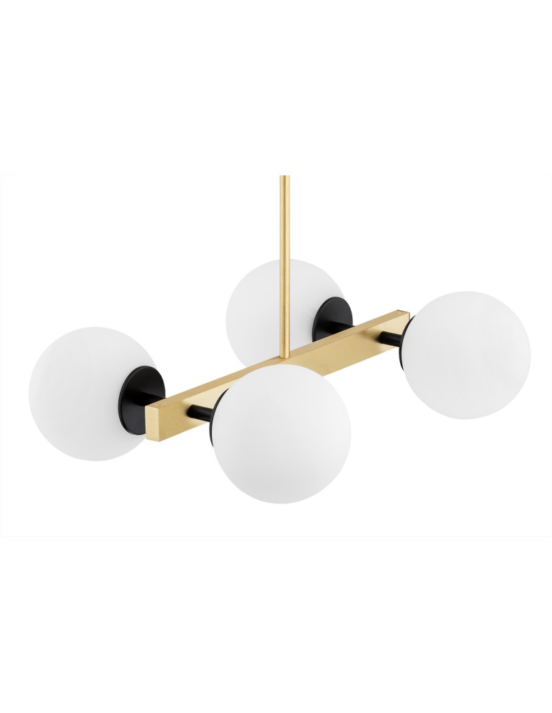 Pendant lamps spheres - Argon FREEMONT chandelier 4 fl. 4x15W (max) opal matt brushed brass 1767 - product kolory-swiatla.pl 3