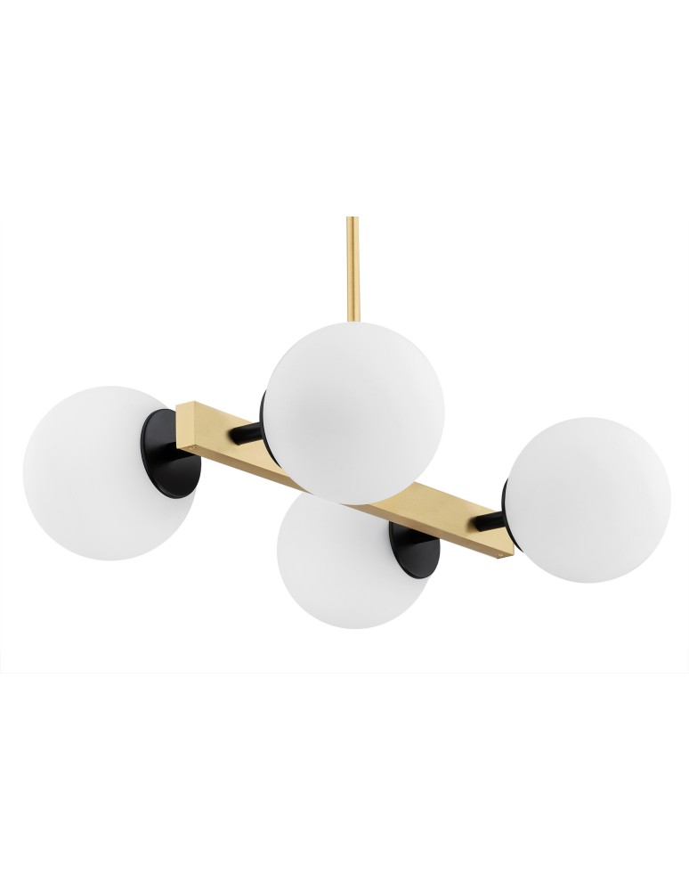 Pendant lamps spheres - Argon FREEMONT chandelier 4 fl. 4x15W (max) opal matt brushed brass 1767 - product kolory-swiatla.pl 4