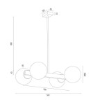 Pendant lamps spheres - Argon FREEMONT chandelier 4 fl. 4x15W (max) opal matt brushed brass 1767 - product 8