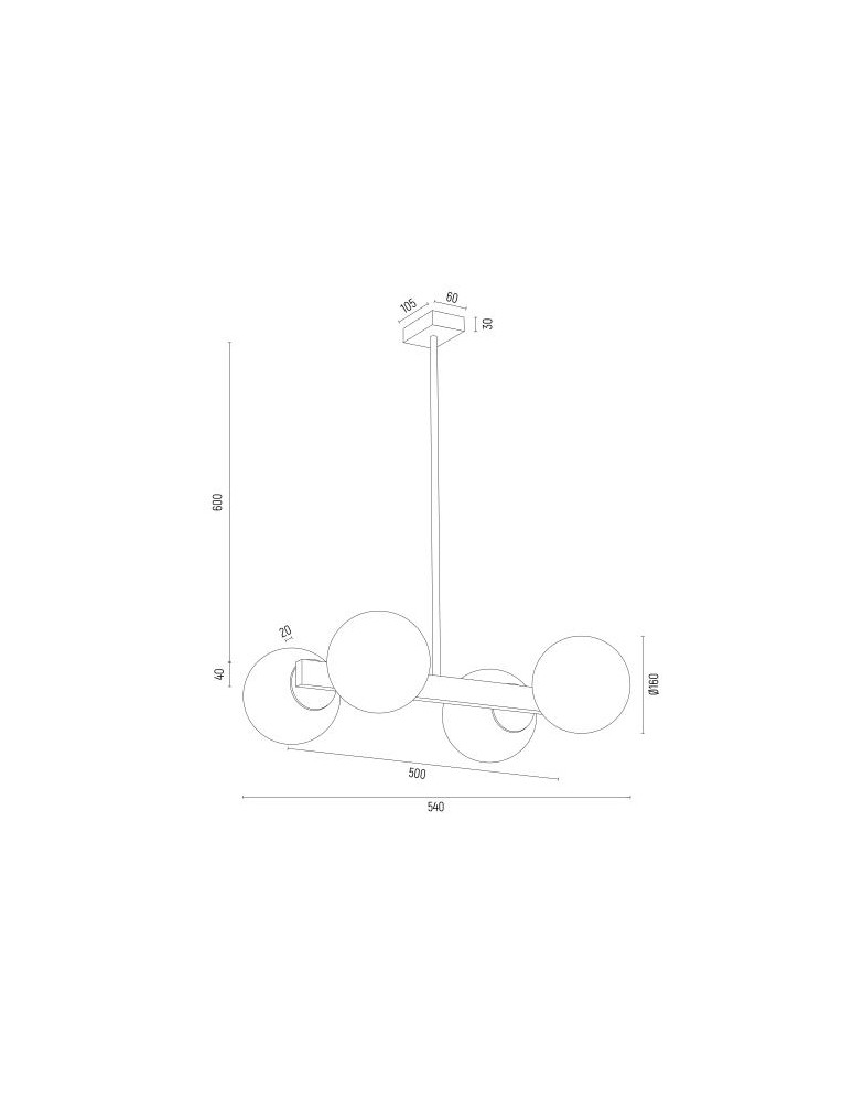 Pendant lamps spheres - Argon FREEMONT chandelier 4 fl. 4x15W (max) opal matt brushed brass 1767 - product kolory-swiatla.pl 8