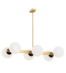 Pendant lamps spheres - Argon FREEMONT chandelier 6 fl. 6x15W (max) opal matt brushed brass 2549 - product 1