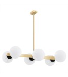 Pendant lamps spheres - Argon FREEMONT chandelier 6 fl. 6x15W (max) opal matt brushed brass 2549 - product 2