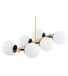 Pendant lamps spheres - Argon FREEMONT chandelier 6 fl. 6x15W (max) opal matt brushed brass 2549 - product 4