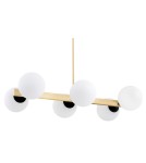 Pendant lamps spheres - Argon FREEMONT chandelier 6 fl. 6x15W (max) opal matt brushed brass 2549 - product 5