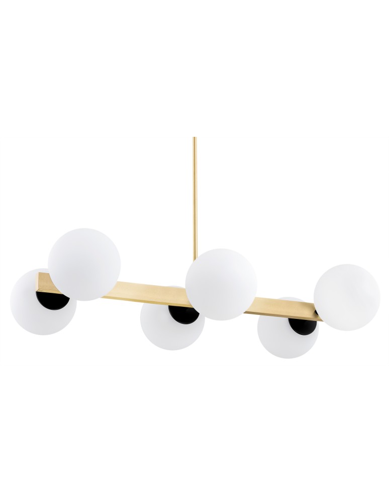 Pendant lamps spheres - Argon FREEMONT chandelier 6 fl. 6x15W (max) opal matt brushed brass 2549 - product kolory-swiatla.pl 5