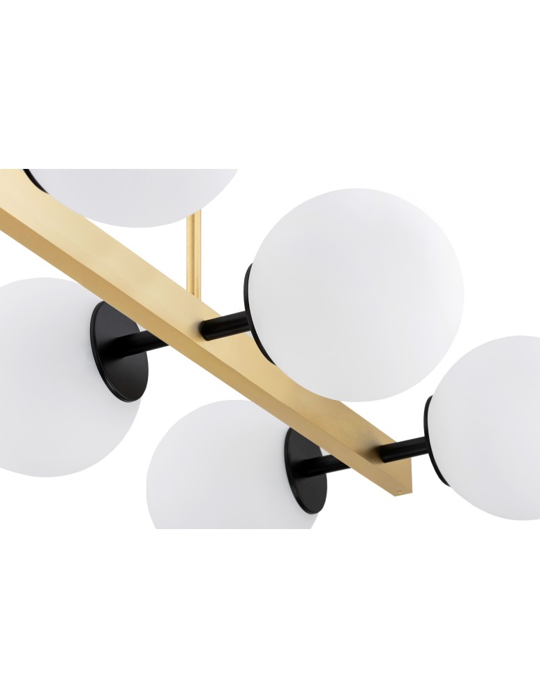 Pendant lamps spheres - Argon FREEMONT chandelier 6 fl. 6x15W (max) opal matt brushed brass 2549 - product kolory-swiatla.pl 6