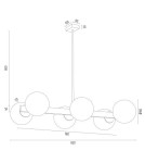 Pendant lamps spheres - Argon FREEMONT chandelier 6 fl. 6x15W (max) opal matt brushed brass 2549 - product 9