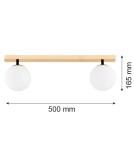 Ceiling lamps spheres - Argon FREEMONT plafond 2 fl. 2x7W (max) opal matt brushed brass 1045 - product 4